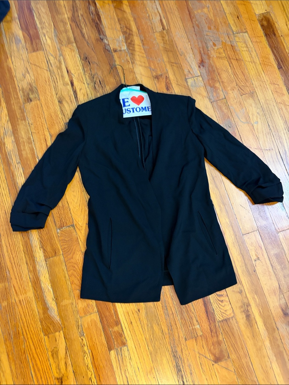 Babaton Women's Black Open-Front Blazer Jacket